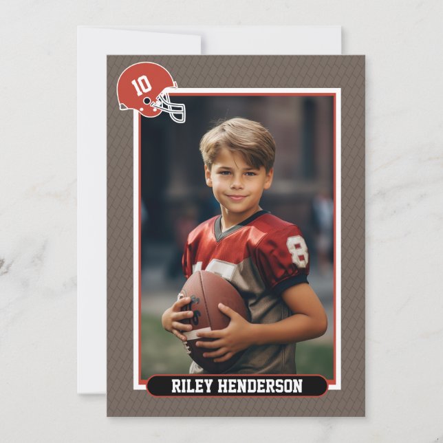 Sport Photo Football Birthday Invitation (Front)