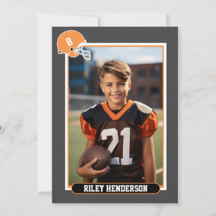 Sport Photo Football Party Birthday Invitation