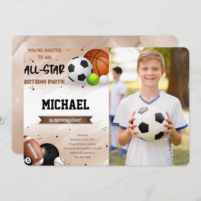 Sport Photo Invitations (Front/Back)