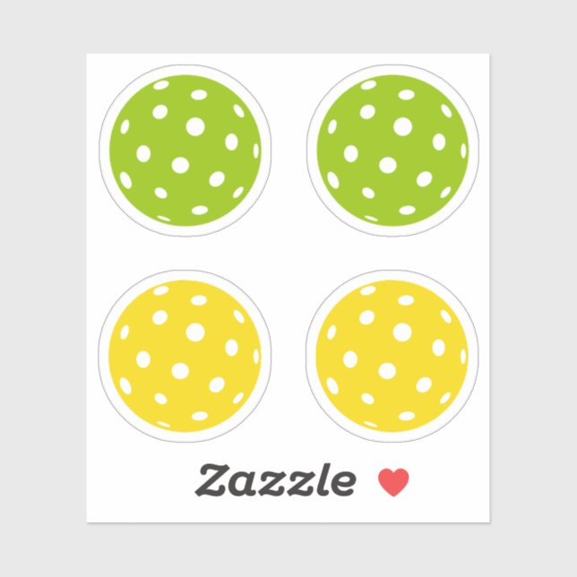 Sport Pickleball green yellow balls pack Sticker (Sheet)