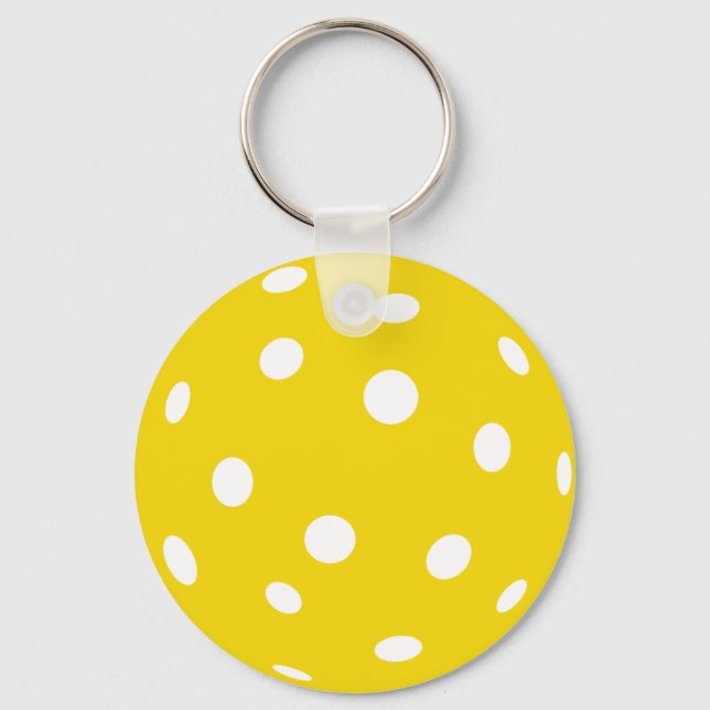Sport Pickleball yellow ball Keychain (Front)