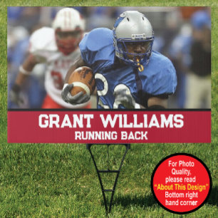 Sport Player High School or College Football Sign