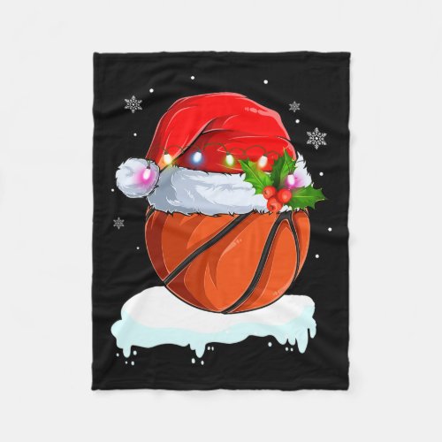 Sport Player Xmas Outfit Christmas Basketball Ball Fleece Blanket