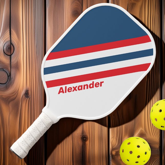 Sport Postman Nostalgic Stripes with Name Pickleball Paddle (Creator Uploaded)
