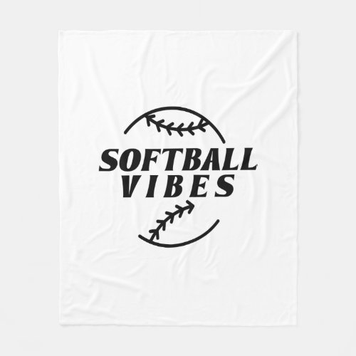 Sport Quotes Softball Fleece Blanket