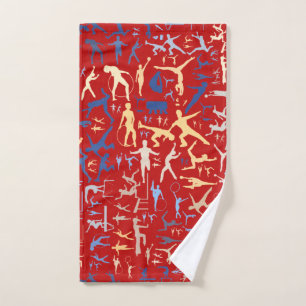 Sport related symbols background hand towel