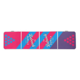 Sport Retro Electric Grape Family Name & Year Beer Pong Table