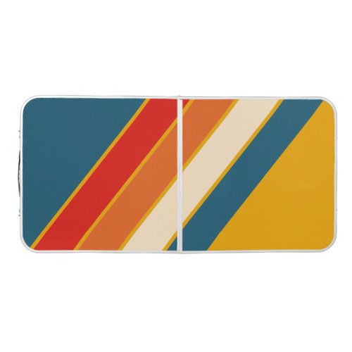 Sport Retro Mustard Striped Tailgate  Beer Pong Table