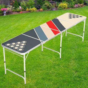 Sport Retro Nautical Rainbow Striped Beer Pong Table