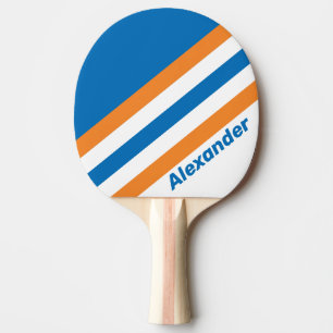 Sport Retro New Amsterdam Stripes with Name Ping Pong Paddle