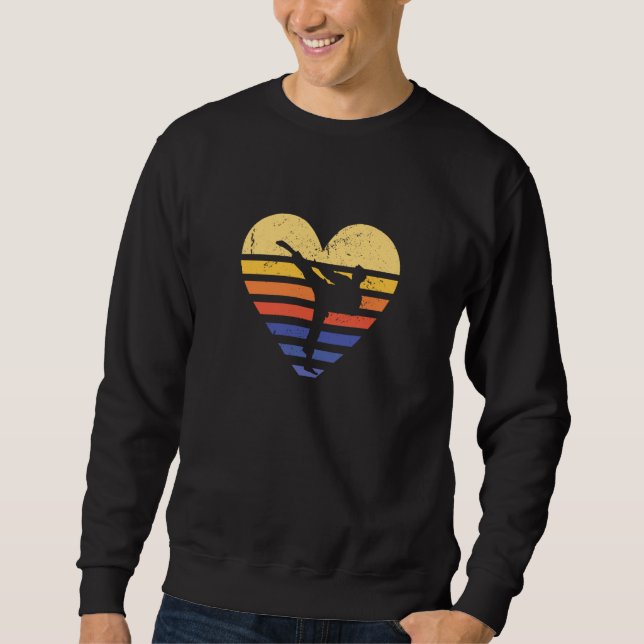 Sport Retro Sunset Heart Taekwondo Sweatshirt (Front)