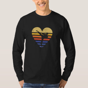 Sport Retro Sunset Heart Taekwondo T-Shirt