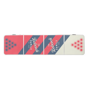 Sport Retro Yacht Club Stripes Family Name & Year Beer Pong Table