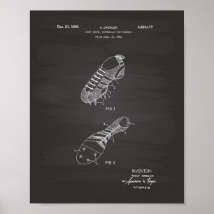 Sport Shoe Runner 1965 Patent Art Chalkboard Poster
