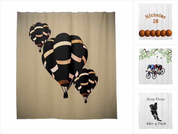 Sport Shower Curtains & Matching Bathmats