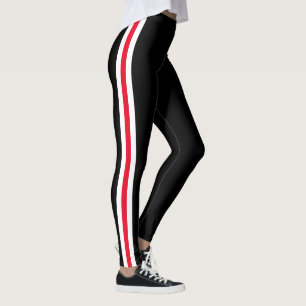 Sport Side Stripe Black Leggings Choose Your Color