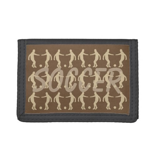 Sport Silhouette brown graphic _ Soccer Trifold Wallet