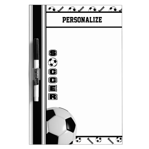 Sport Soccer _ Black and White Dry Erase Board