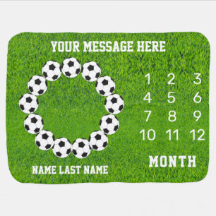 Sport Soccer Milestone Baby Blanket