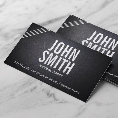 Sport Stripes Personal Trainer Dark Business Card