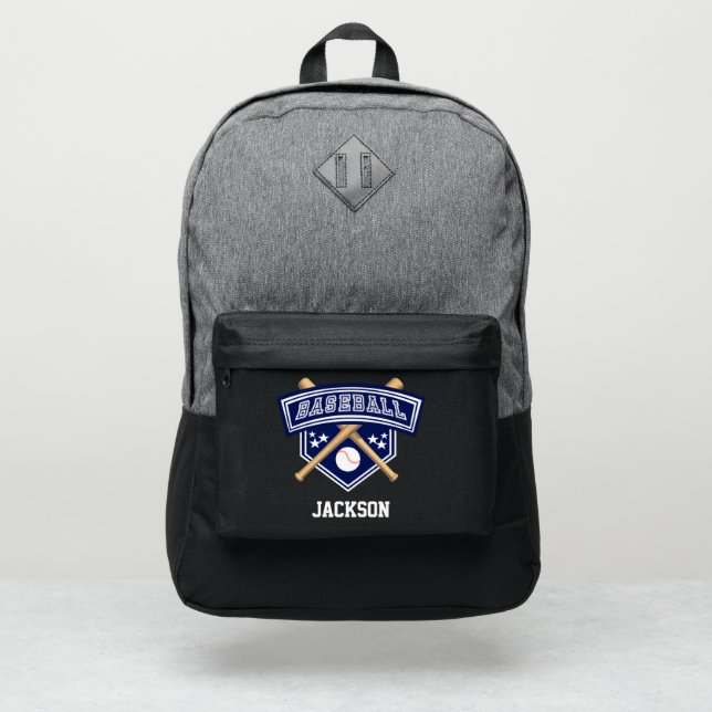Sport ⚾ Style | Baseball - Blue Port Authority® Backpack (Front)