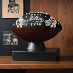 Sport Style Black Emblem Best Dad Ever Photo Football<br><div class="desc">Show your amazing dad just how wonderful and loved he is with our fun and sporty "Best Dad Ever" custom sport-style photo football design. The design features "Best Dad Ever" in a sporty white, black, and grey typography design with an established year. Customize with eight of your own family photo...</div>