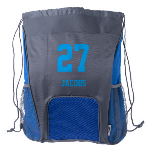 Youth Football Bags Handbags Zazzle Sport Style Diy Name And Number Drawstring Backpack
