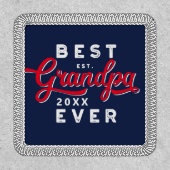 Sport Style Red & Navy Emblem Best Grandpa Ever Patch (Front)