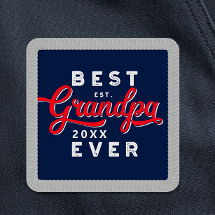 Sport Style Red & Navy Emblem Best Grandpa Ever Patch