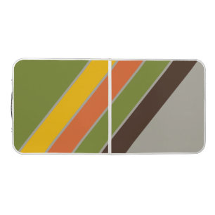 Sport Sunset Clover Striped Tailgate Beer Pong Table