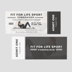 Sport Theme Charity Fundraiser Event Raffle Tickets