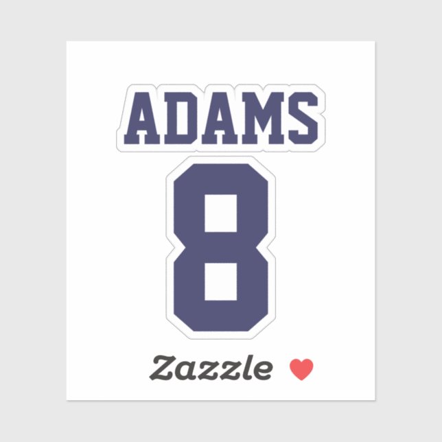 Sport Theme Personalized Name and Number Sticker (Sheet)