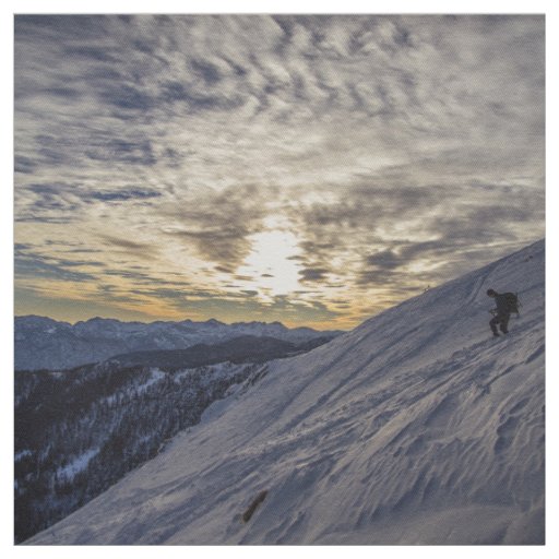 Sport Themed, A Man Climbing Down The Slope Of A M Fabric