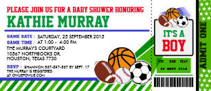 Sports Ticket Baby Shower Invitations Zazzle Sport Ticket P Baby Shower Invitation