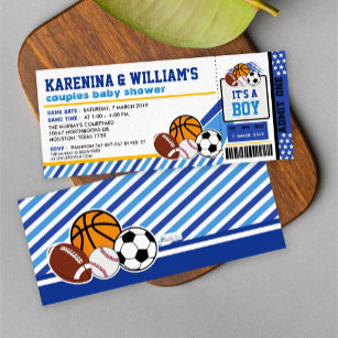 New York Giants Ticket Style Sports Party Invitations – Sports Invites