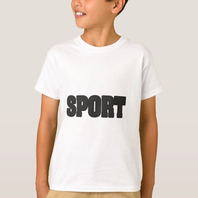 Sport Typography Design in Dimpled Rubber Texture T-Shirt (Front)