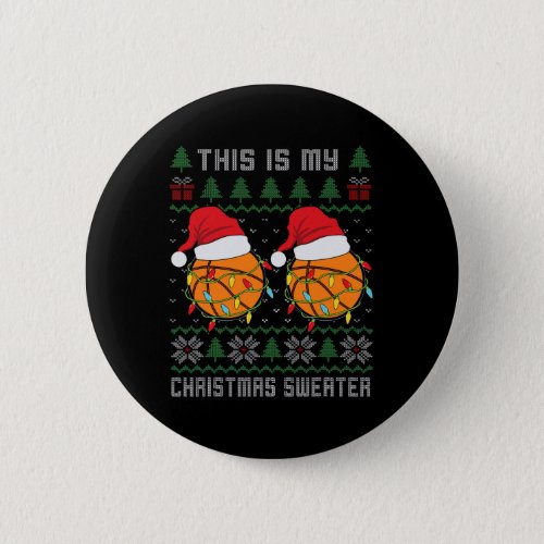 Sport Ugly Design For Men Boys Christmas Basketbal Button