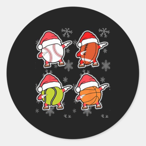 Sport Ugly Design For Men Boys Christmas Basketbal Classic Round Sticker