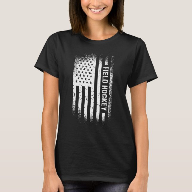 Sport Us Flag Field Hockey T-Shirt (Front)