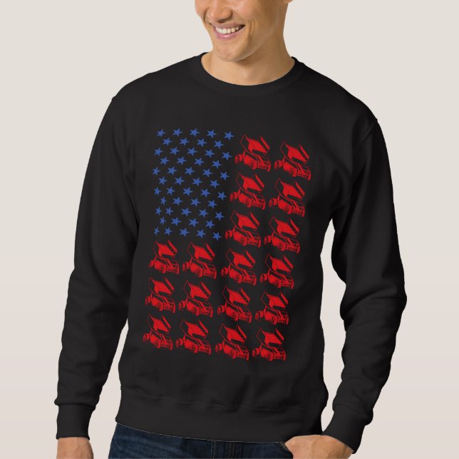Sport Us Flag Sprint Car Racing  5 Sweatshirt (Front)
