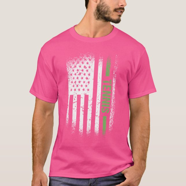 Sport Us Flag Tennis T-Shirt (Front)