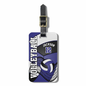 Sport Volleyball 🏐 - Blue, White, Black Luggage Tag