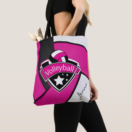 Sport Volleyball | Diy Text - Pink Tote Bag