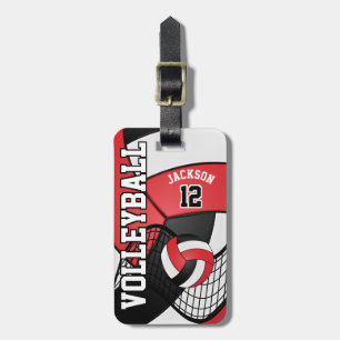 Sport Volleyball 🏐 - Red, White and Black Luggage Tag