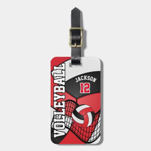 Sport Volleyball  _ Red White Black Luggage Tag