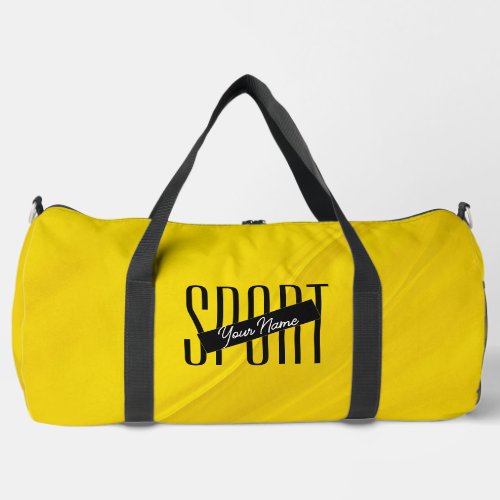 Sport Yellow Black Modern Gym Bag