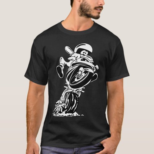 Sportbike motorcycle cartoon illustration T_Shirt