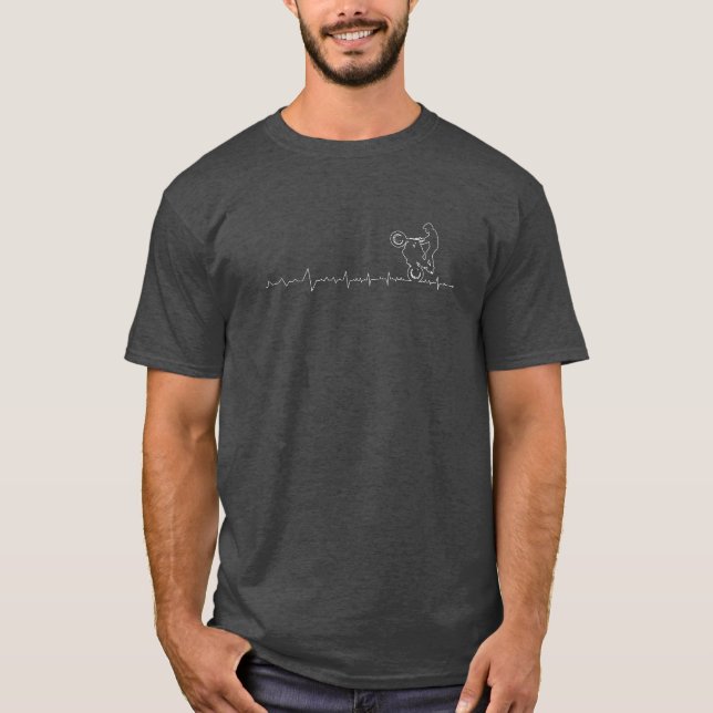 Sportbike Wheelie Heartbeat T-Shirt (Front)