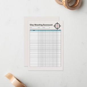 Sporting Clay Shooting Family Name Scorecards Note Card