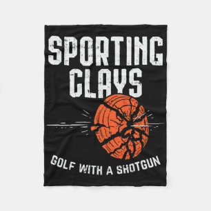 Sporting Clays Golf With A Shotgun For Clay Shooti Fleece Blanket